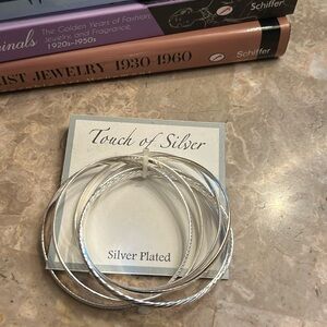 NWT touch of silver silver plated stack of bangle bracelets 6 unique designs